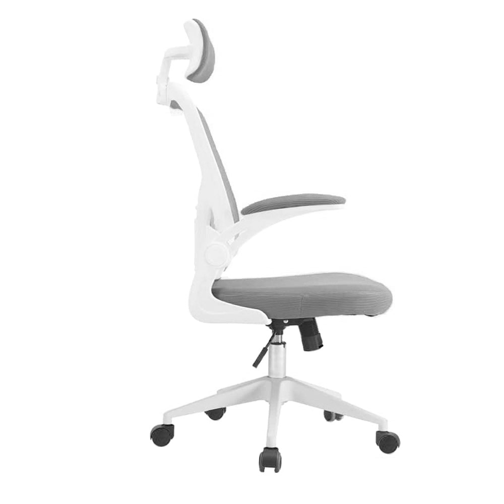 Ergonomic office chair with headrest, grey - view 2