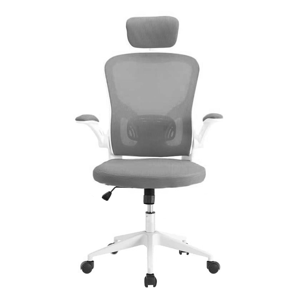 Ergonomic office chair with headrest, grey - view 3