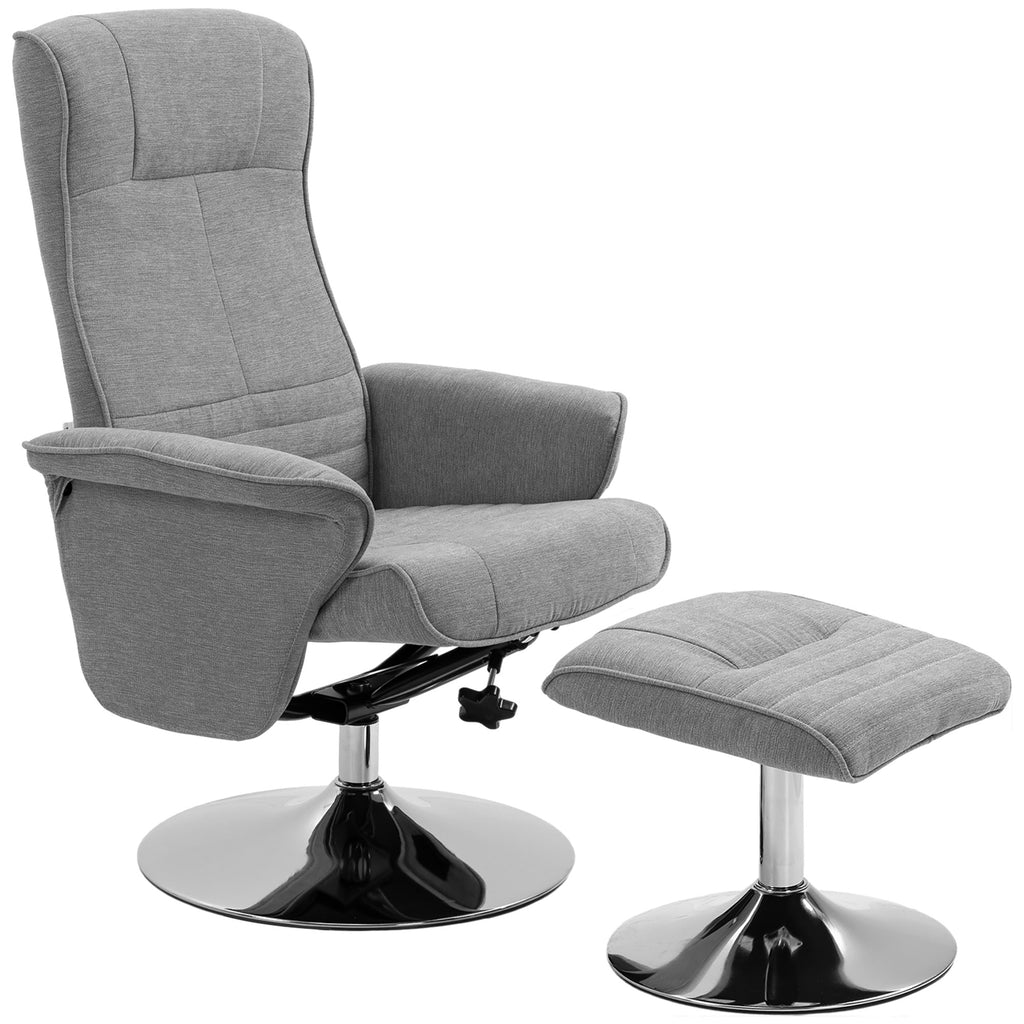 Velvet Swivel Recliner with Ottoman