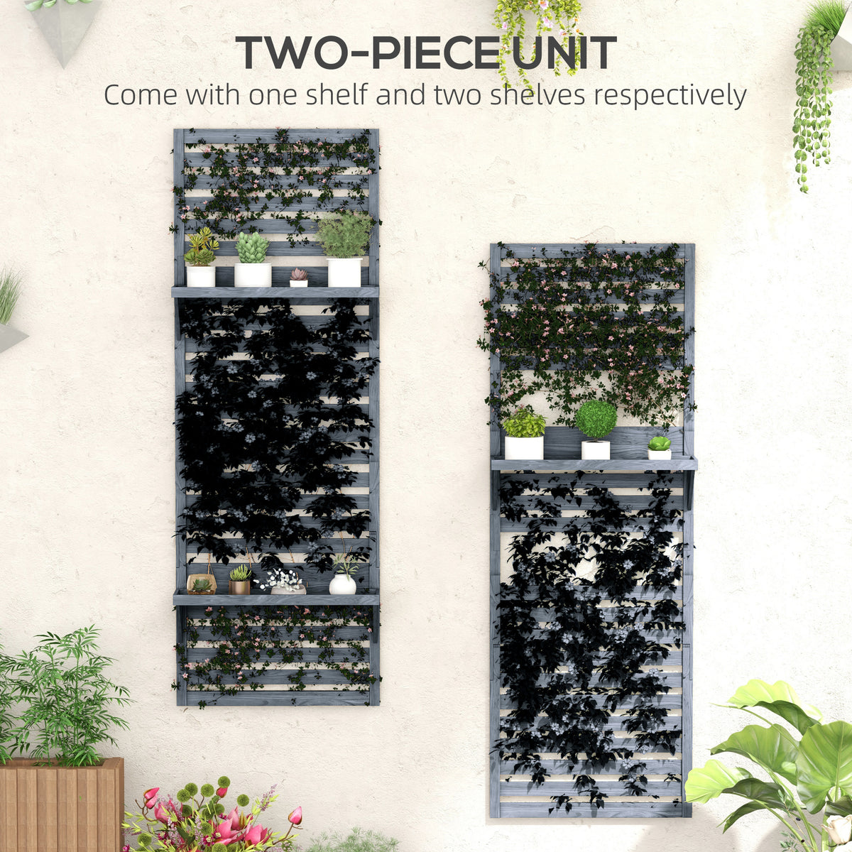 Wall Mounted Plant Stands, Set of 2