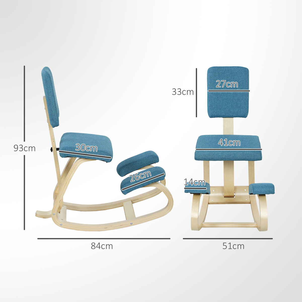 Ergonomic Kneeling Chair with Backrest