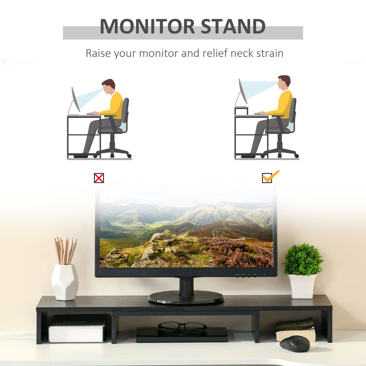 Dual Monitor Stand Riser