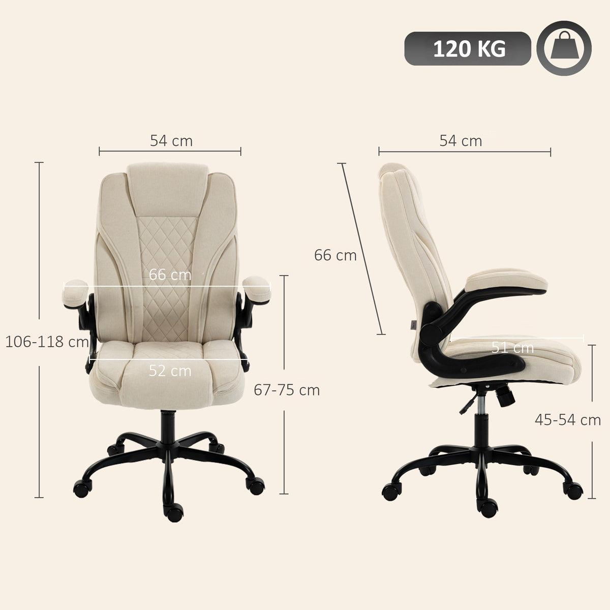 Ergonomic office chair with pocket springs and flip-up armrests