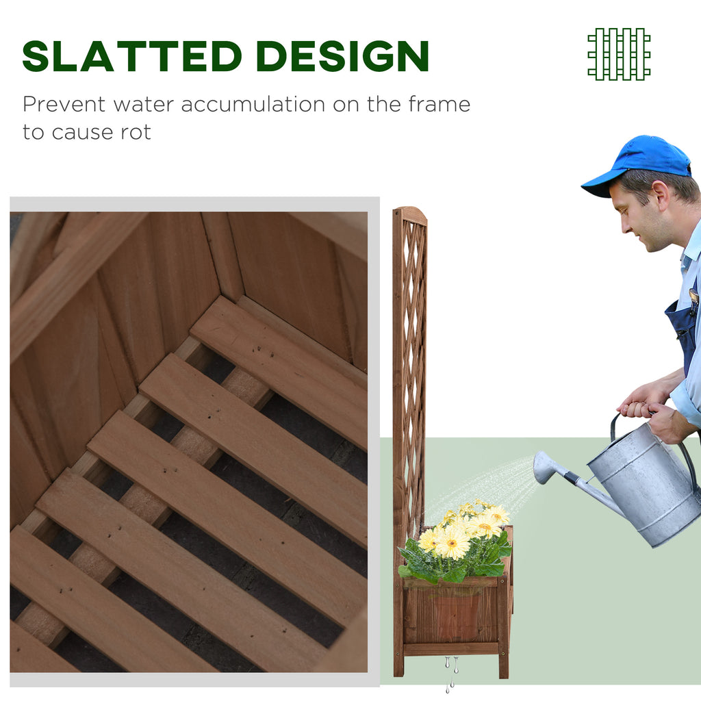 Wooden Planter with Trellis 122cm