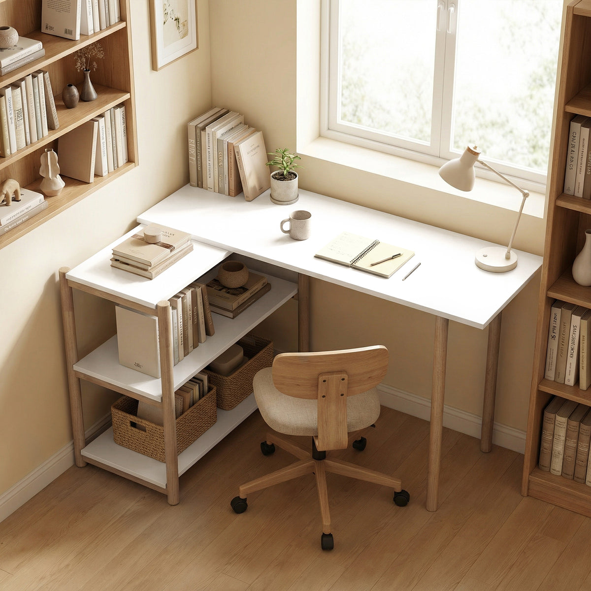 Rotating L-Shaped Desk