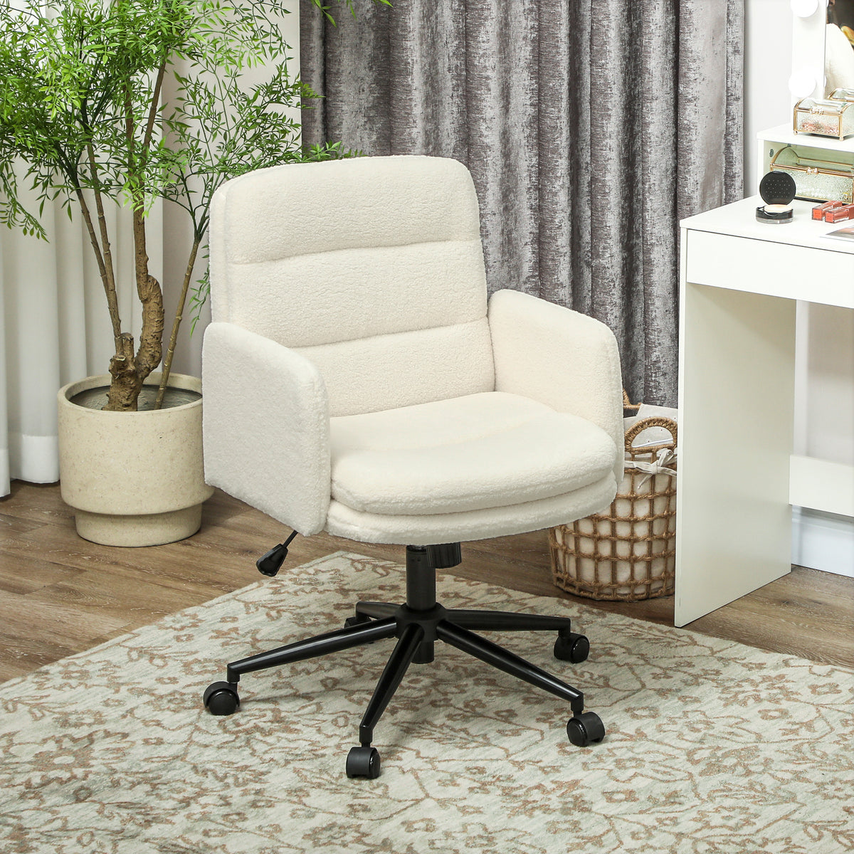 Boucle Office Chair with Arms