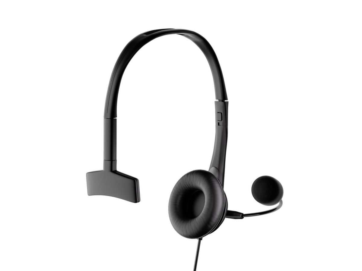 Techancy Auricular Unilateral com Fio 3.5mm TH5232 com Microfone Cancelamento de Ruido para Call Center Escritorio Reunioes e Jogos Compatibel PC Telemovel Consolas-1