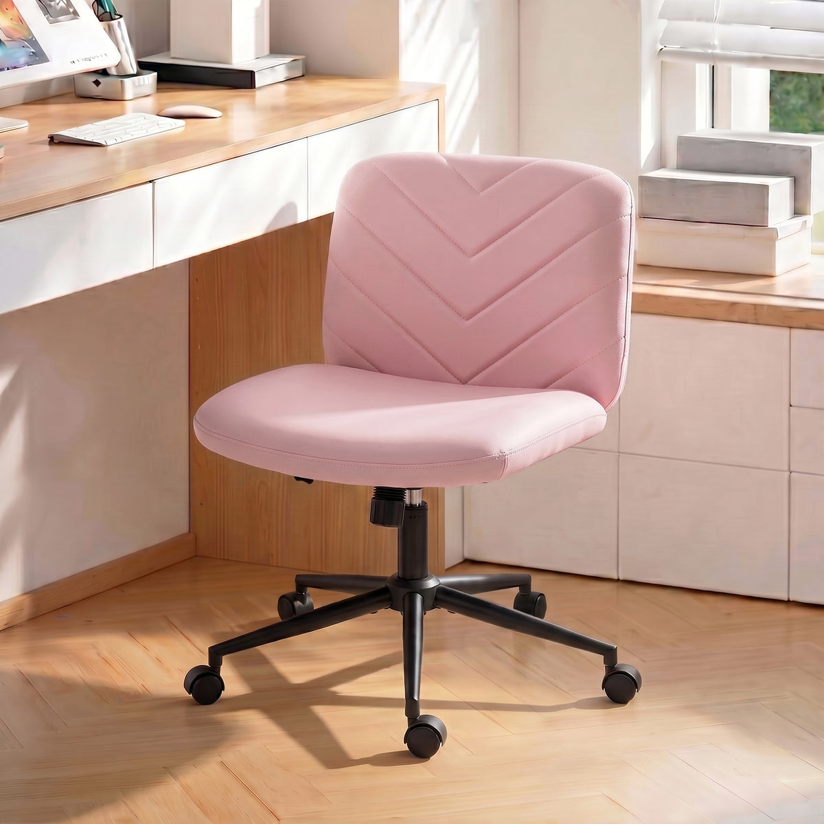 Criss-Cross Desk Chair on Wheels, Pink