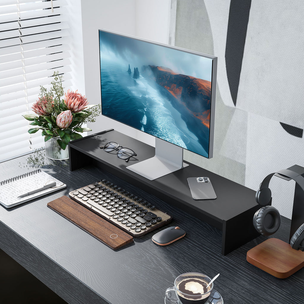 Long monitor riser with storage, 100cm, black, photo 2