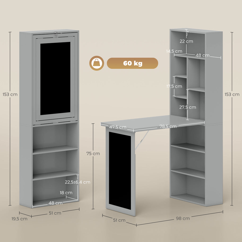 Fold-away bookcase desk, dark grey - view 3