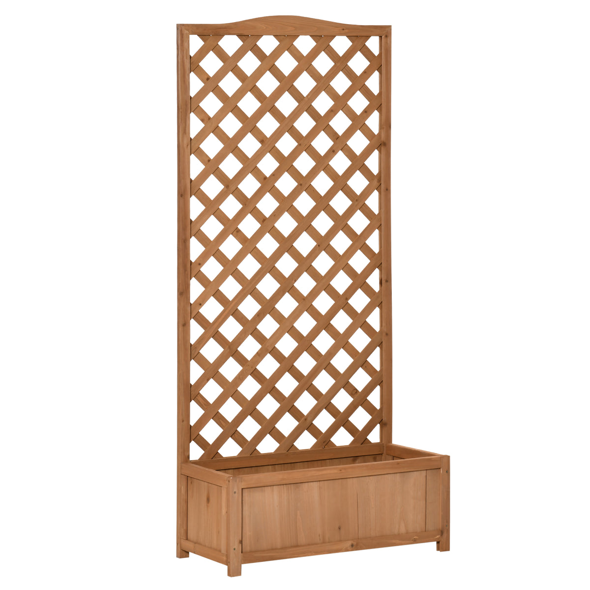 Wooden Planter with Lattice Trellis 170cm