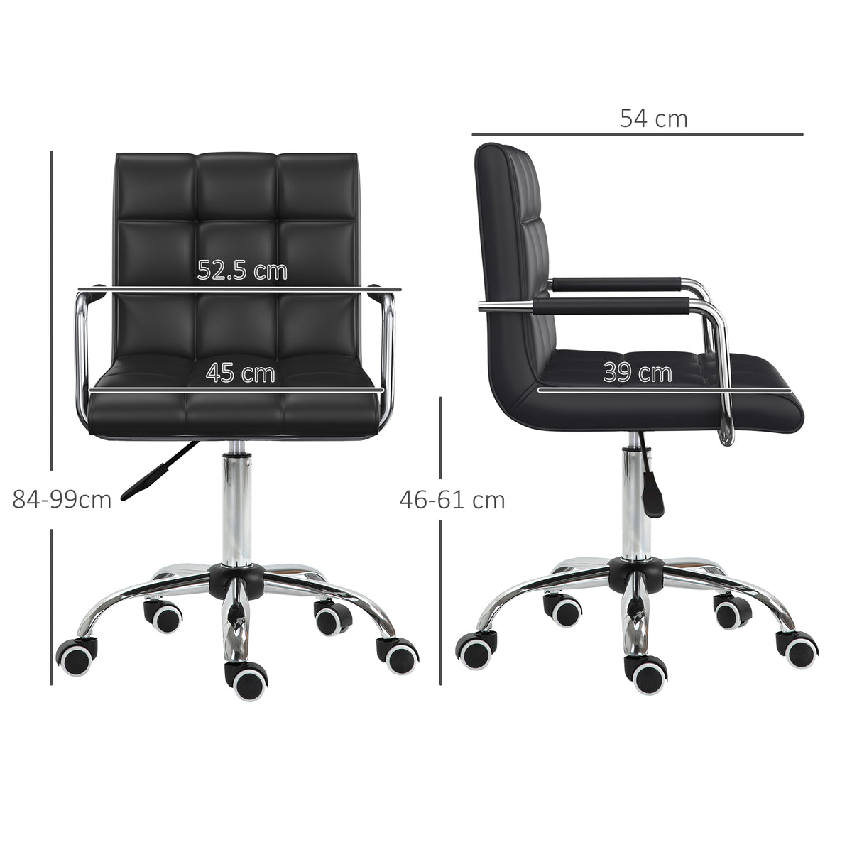 Mid-Back Faux Leather Desk Chair