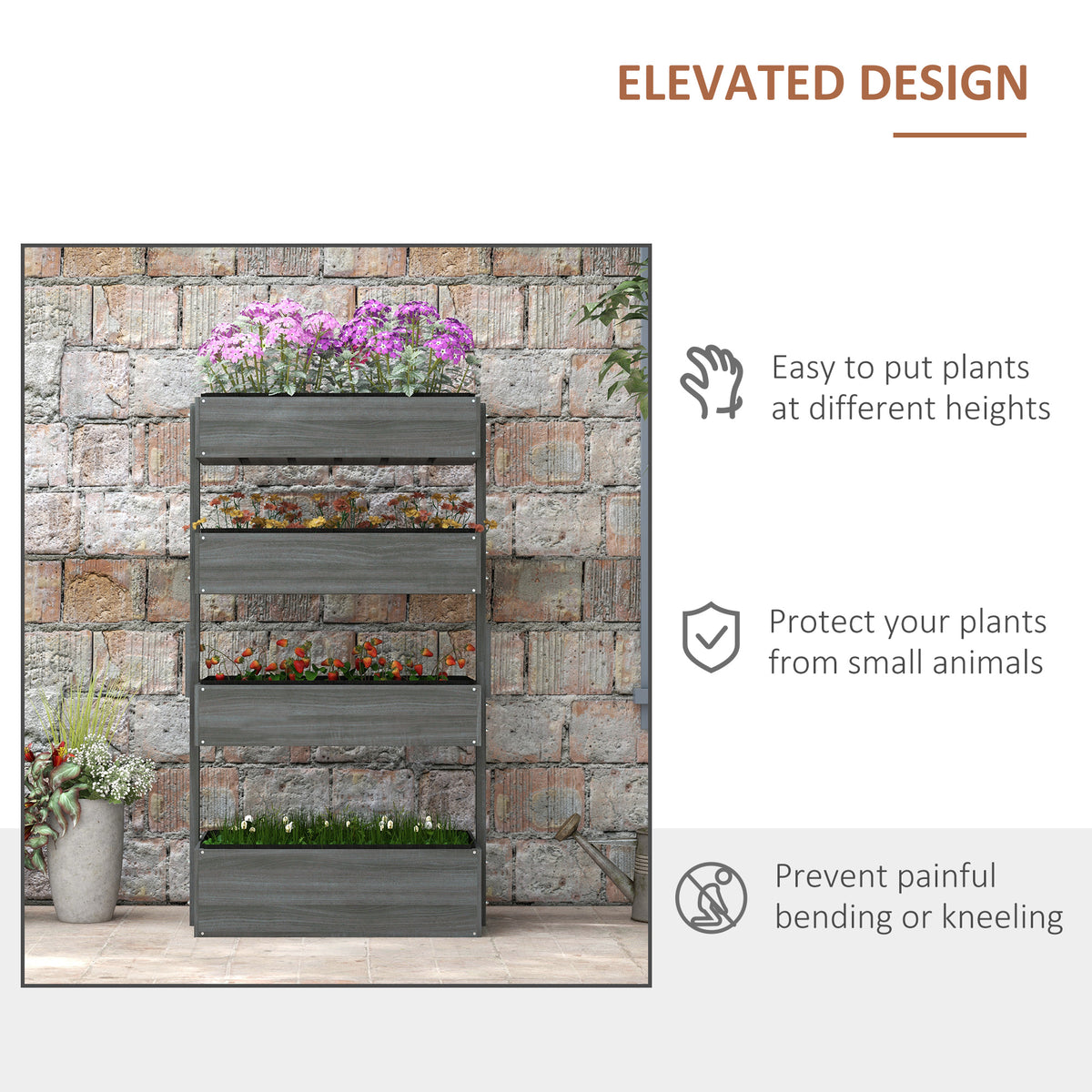 4-Tier Wooden Plant Stand