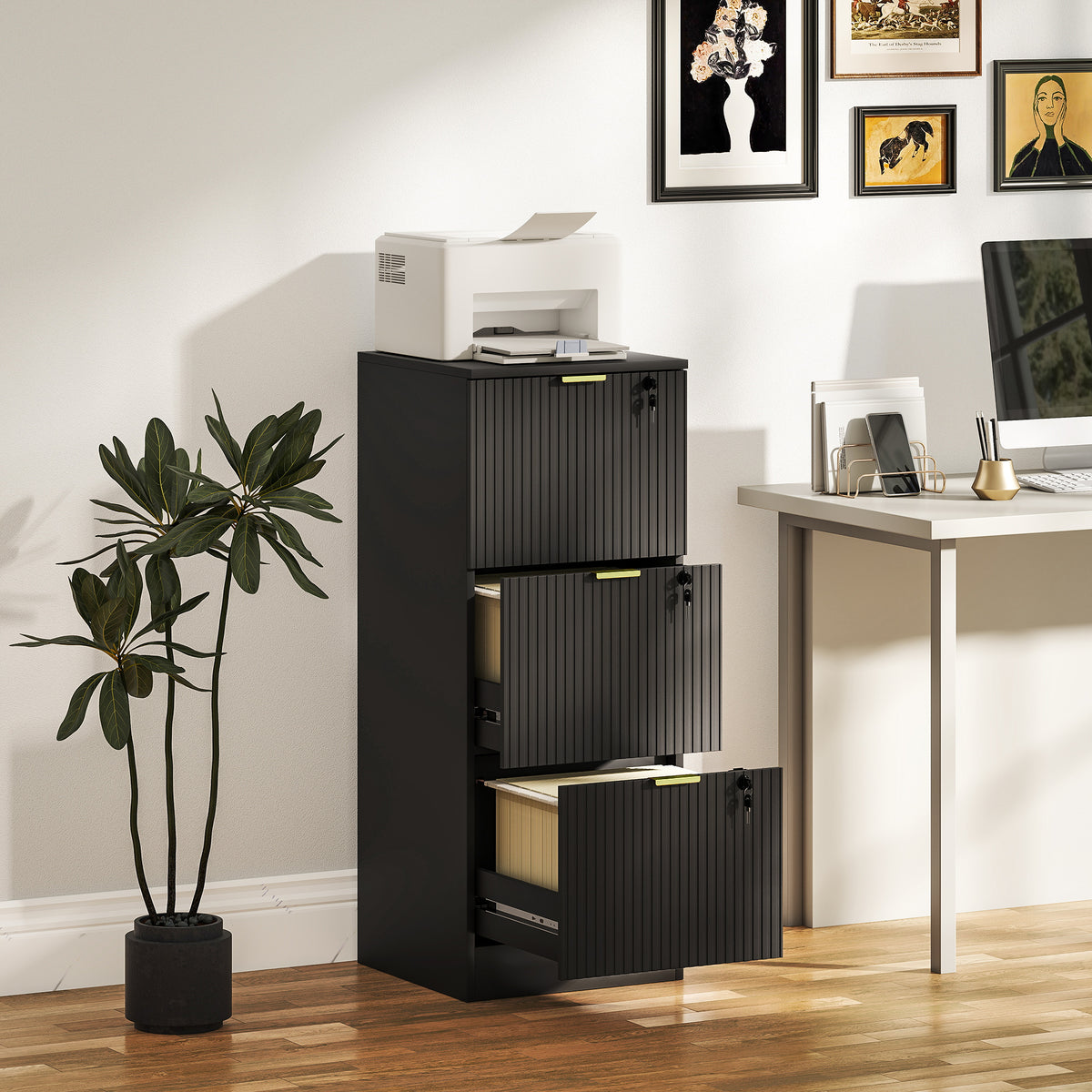 Fluted Filing Cabinet