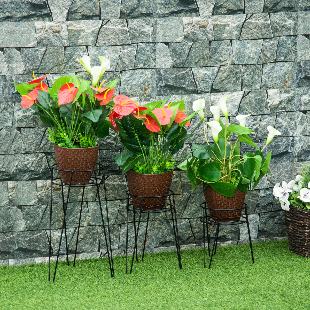 Metal Plant Stands, Set of 3