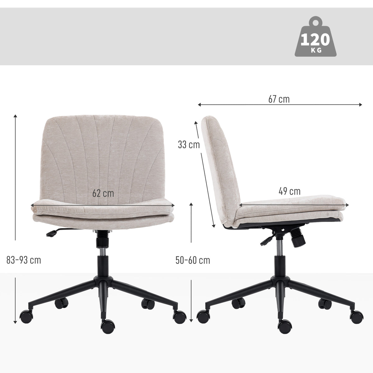 Criss-Cross Desk Chair on Wheels