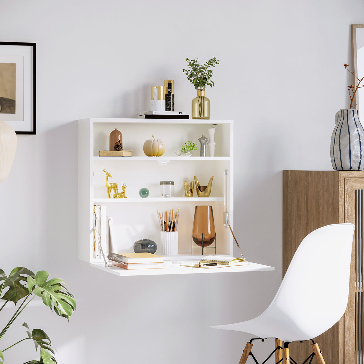 Compact fold-down wall desk 64cm - view 4