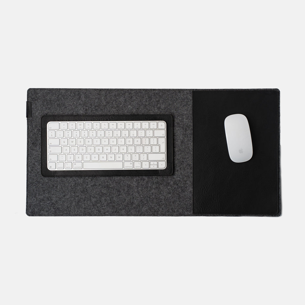 Italian leather desk mat with padded wrist support