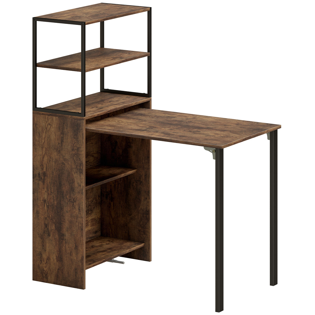 Folding Desk with Shelves