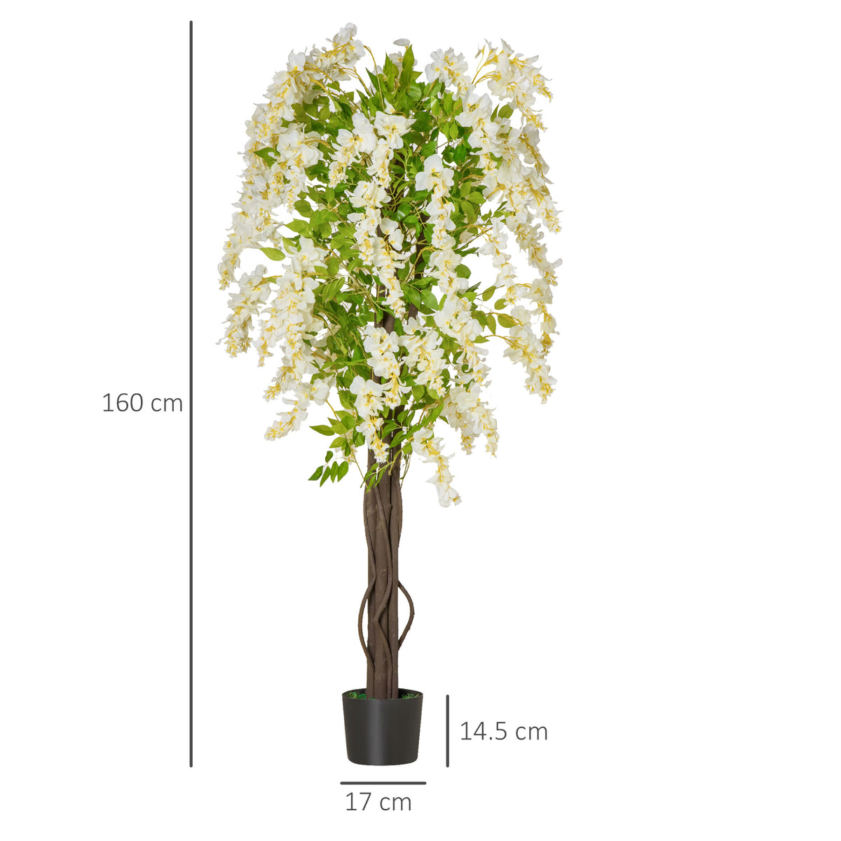 Artificial White Wisteria Tree 160cm
