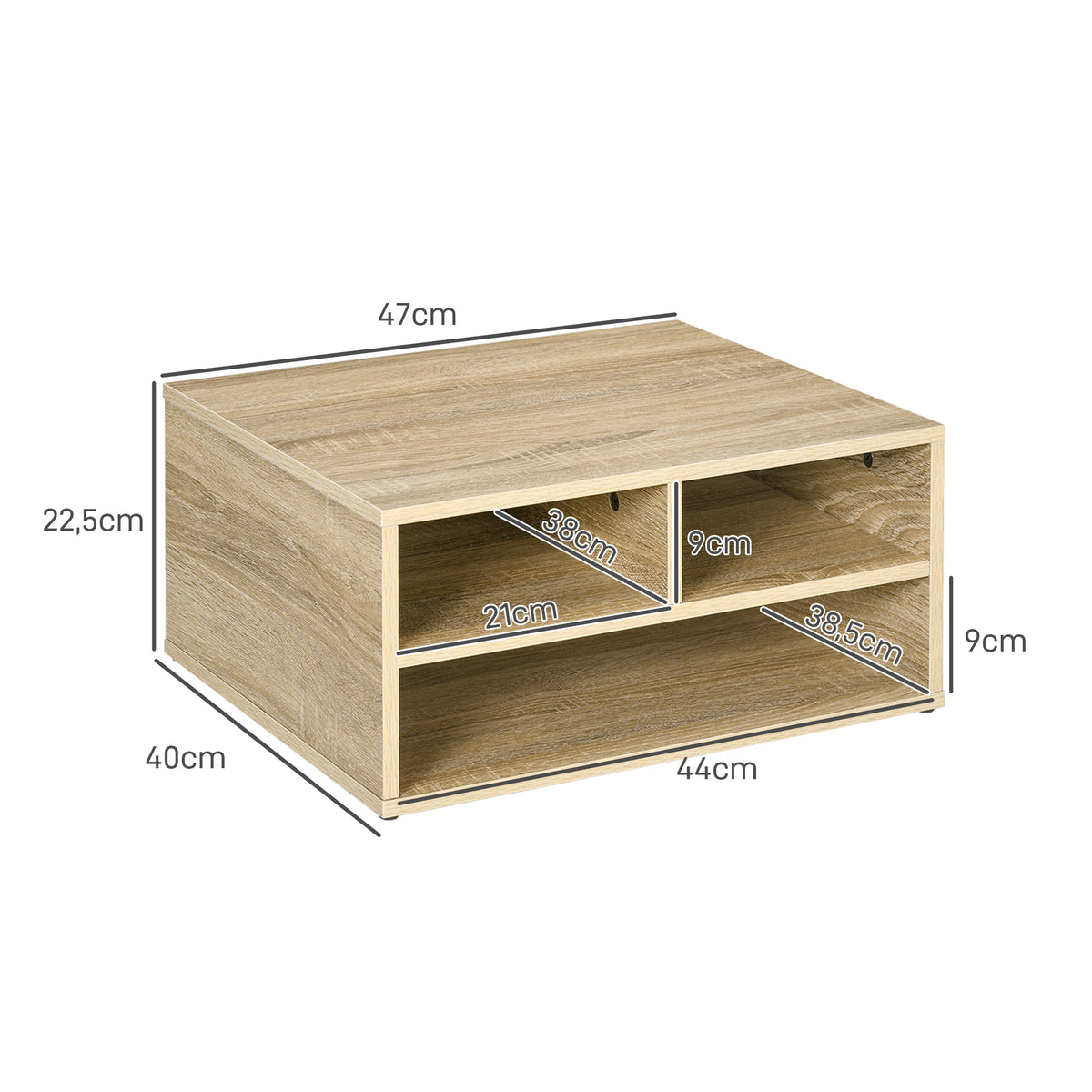 Printer and monitor stand, wood effect - view 2