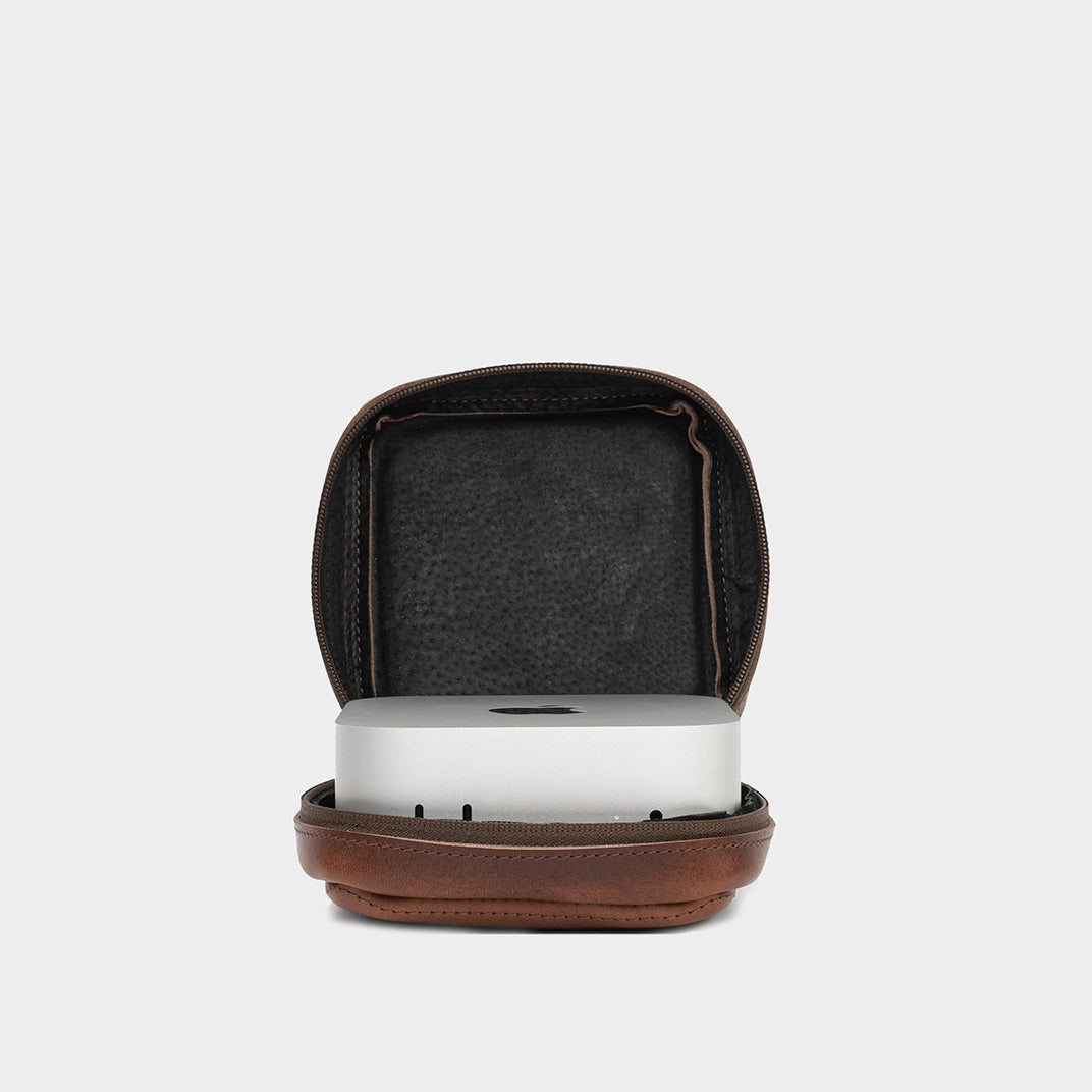 Full-grain leather travel case for Mac Mini, photo 6