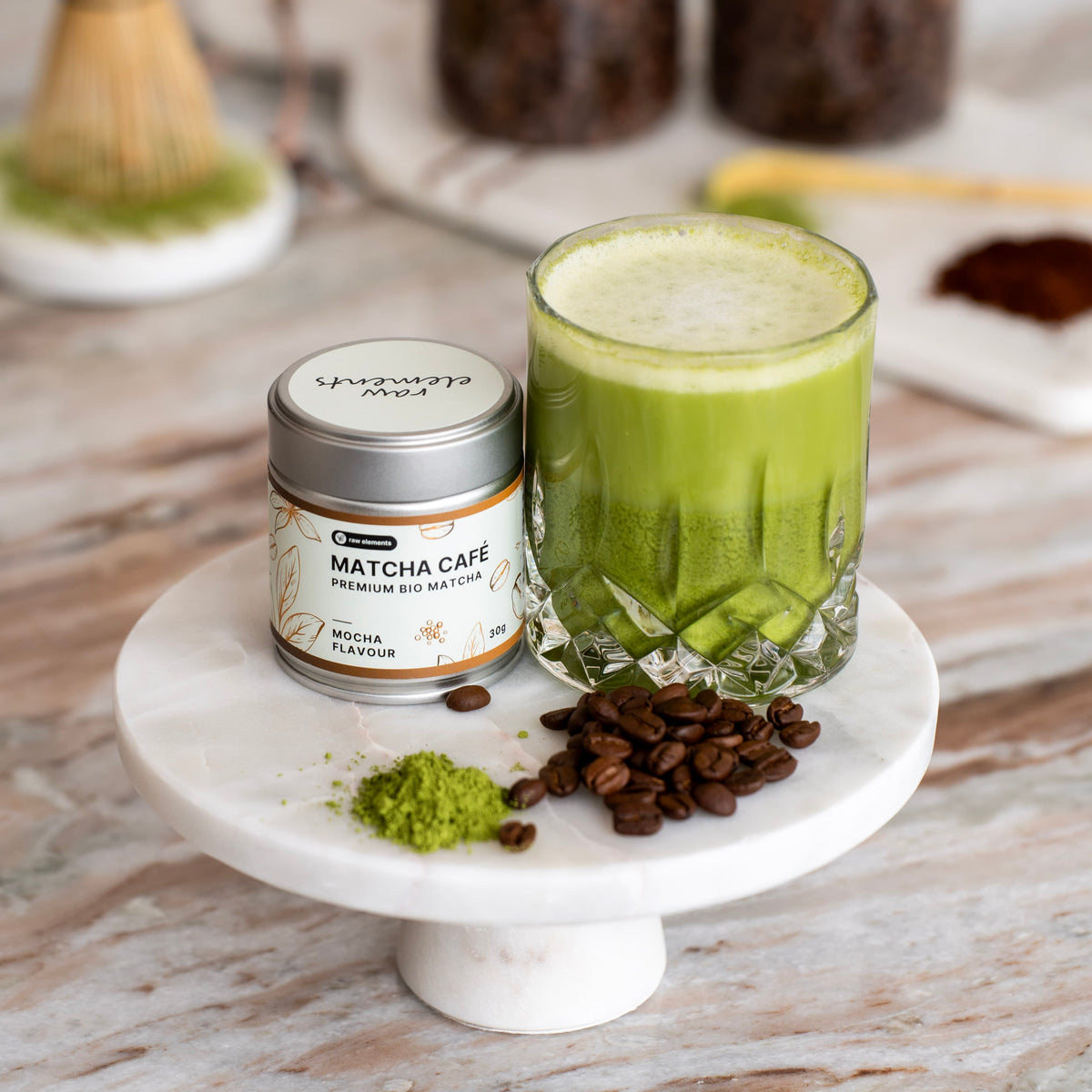 Matcha Coffee Blend – Organic Ceremonial Matcha with Roasted Coffee Notes