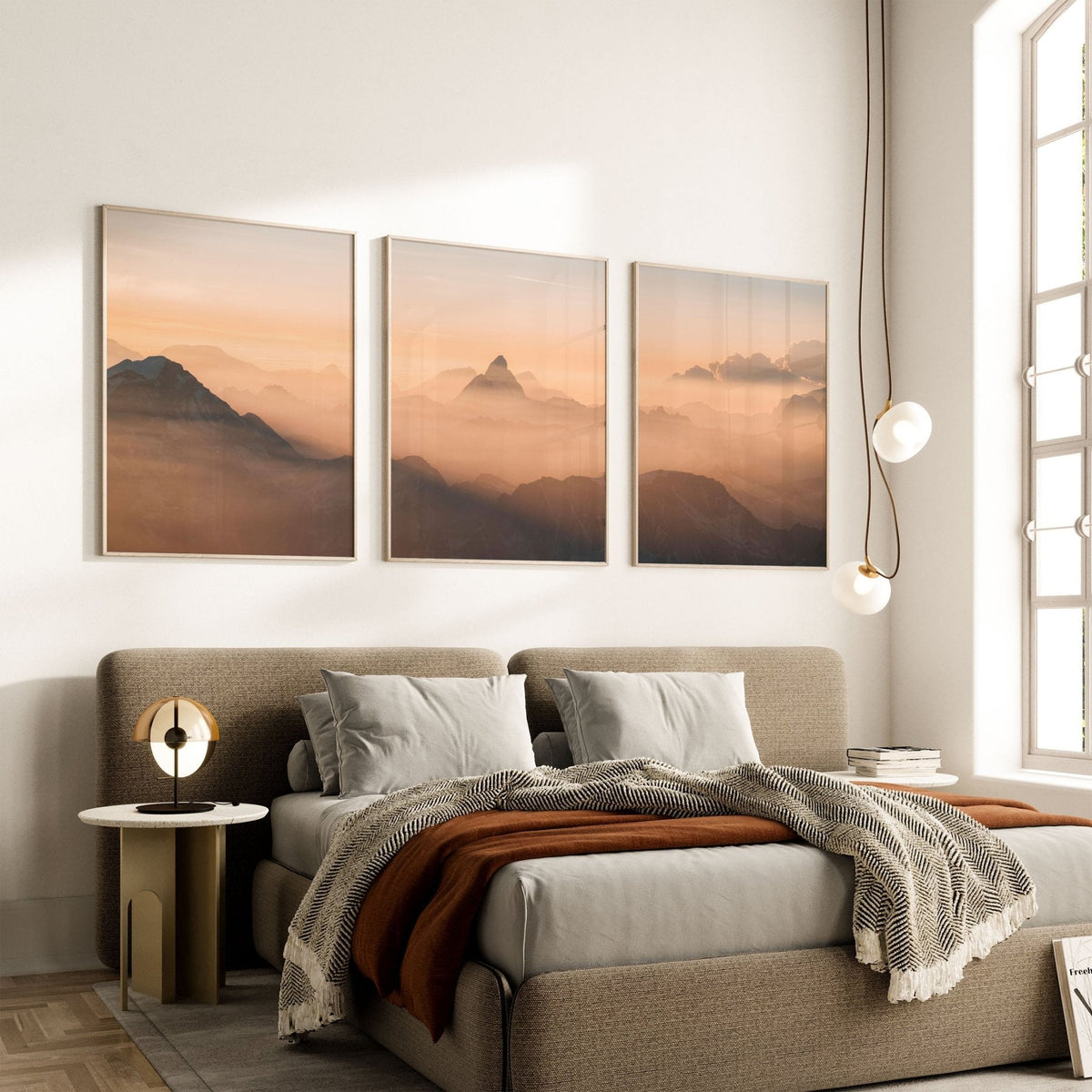 Matterhorn from Mont Blanc Wall Art | Set of 3 Alpine Photography Prints