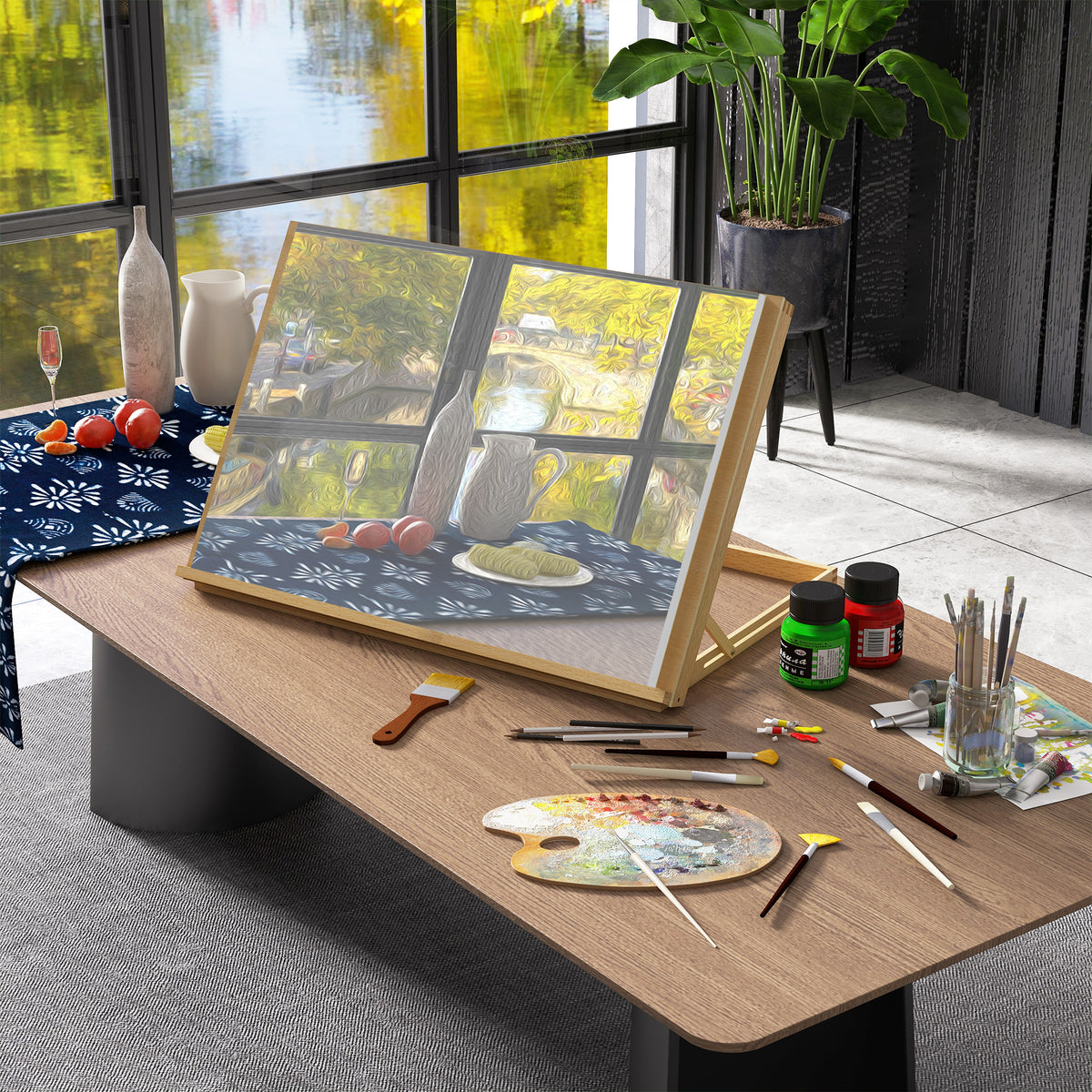 A2 beech wood tabletop easel