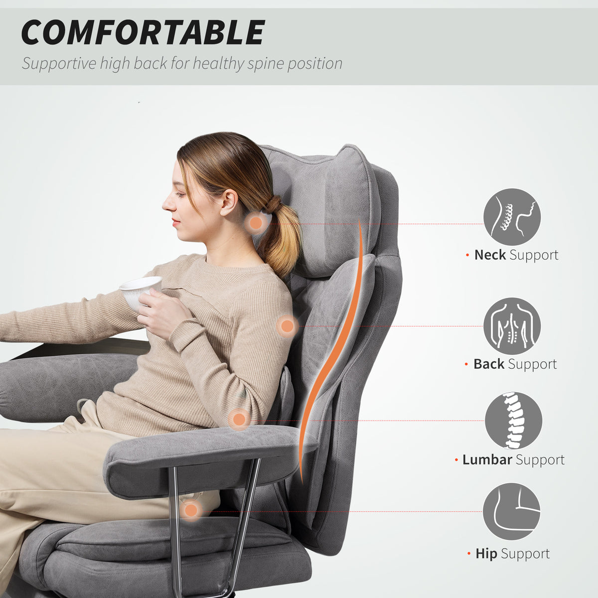 Reclining Office Chair with Footrest
