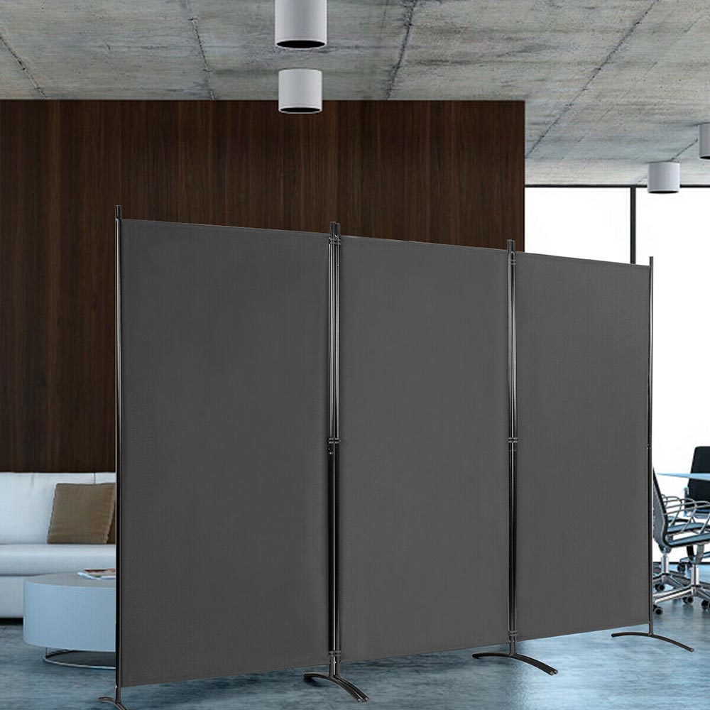 Mobile room divider 260x180cm, grey-4