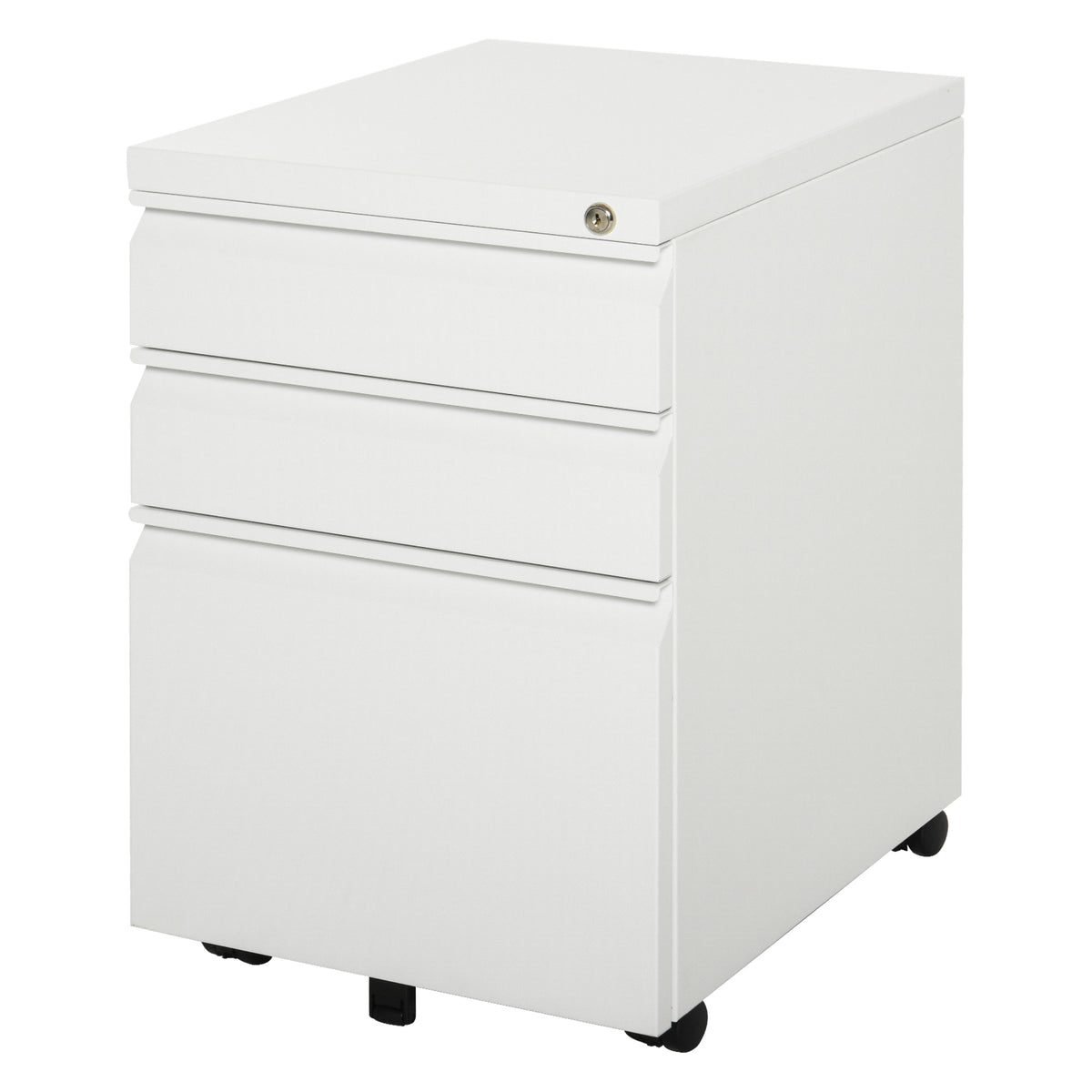 Mobile Steel Filing Cabinet, White