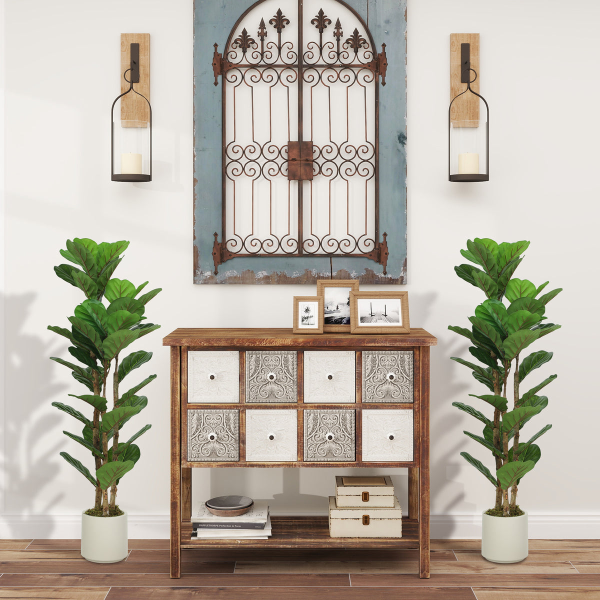 Artificial Fiddle Leaf Fig Trees 120cm, Set of 2