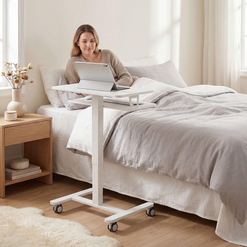Mobile sit-stand desk white - view 7