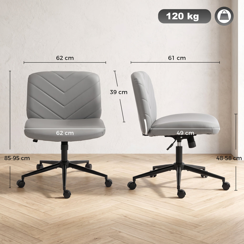 Criss-Cross Desk Chair on Wheels, Grey