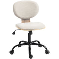 Armless Linen Desk Chair, Light Grey