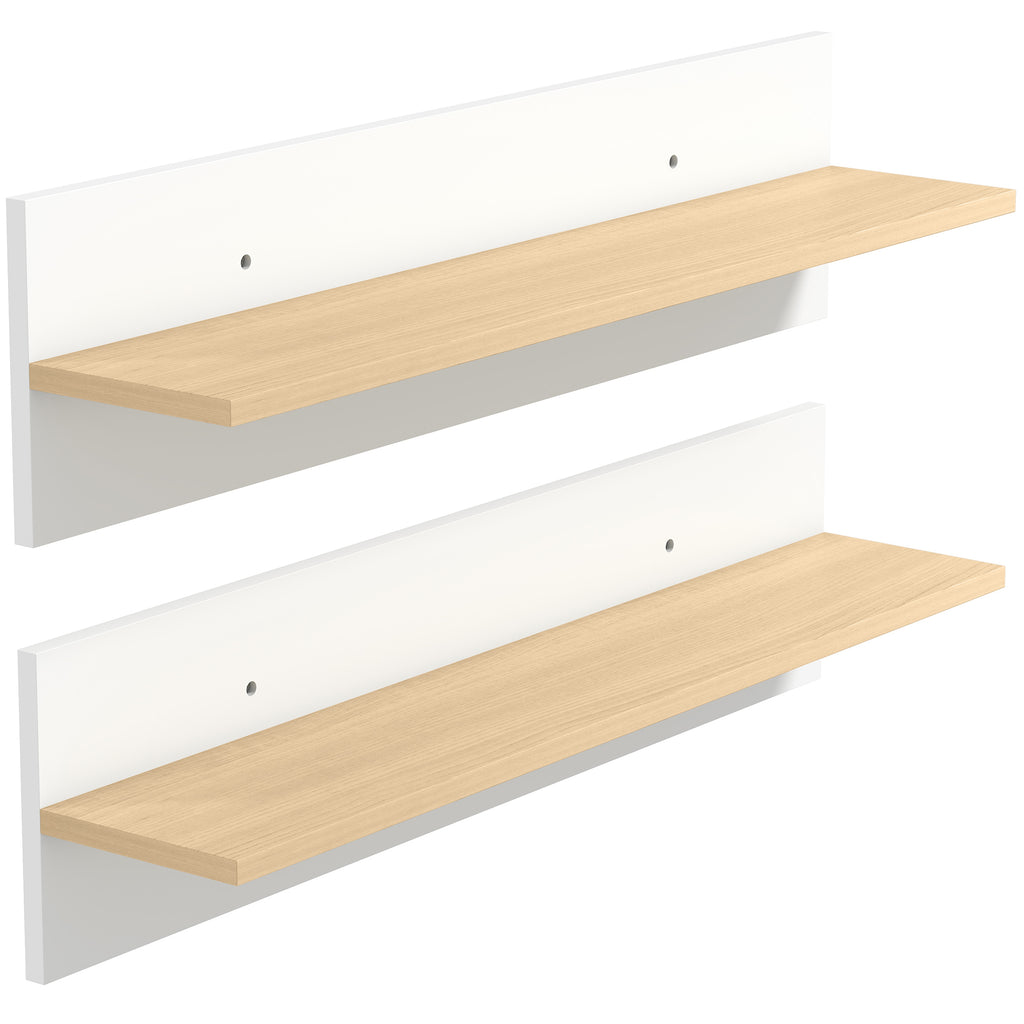 Floating wall shelves, white and wood - view 5