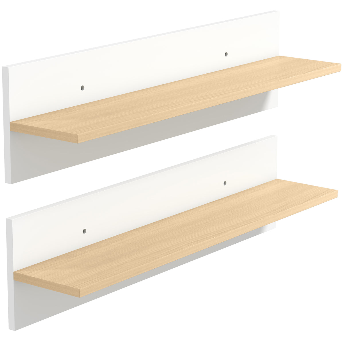 Floating wall shelves, white and wood - view 5
