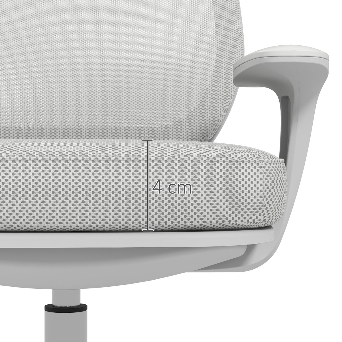 Compact Mesh Office Chair | Height-Adjustable, Swivel, Grey