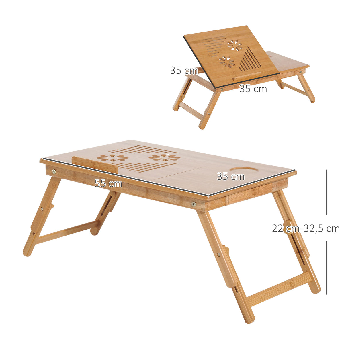 Bamboo laptop bed table - view 3
