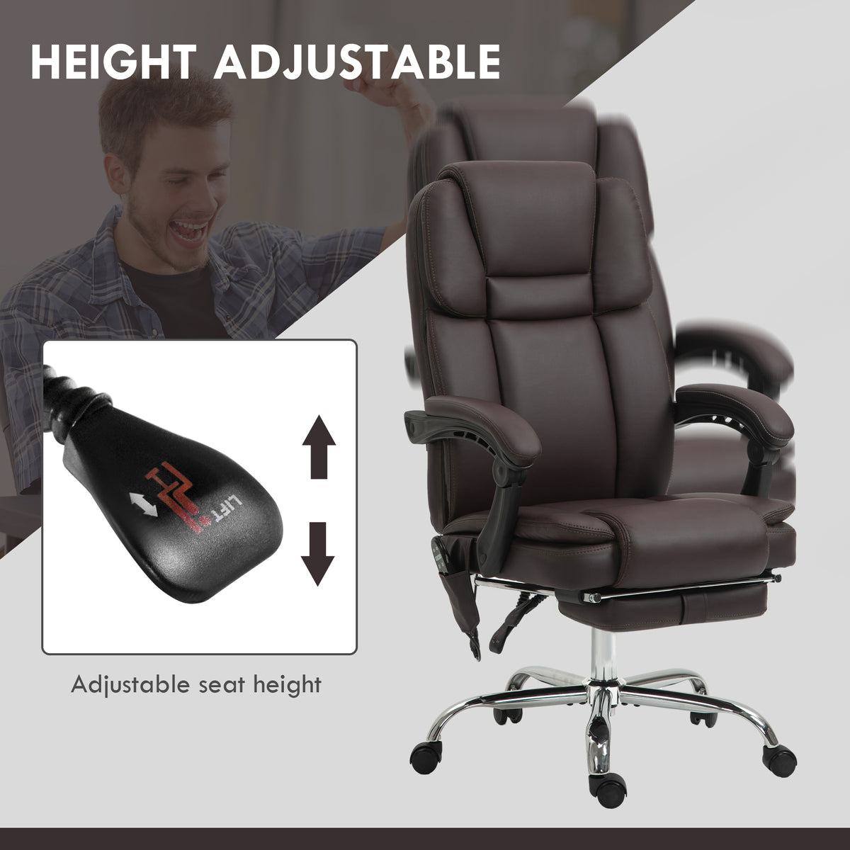 Massage Office Chair with Footrest