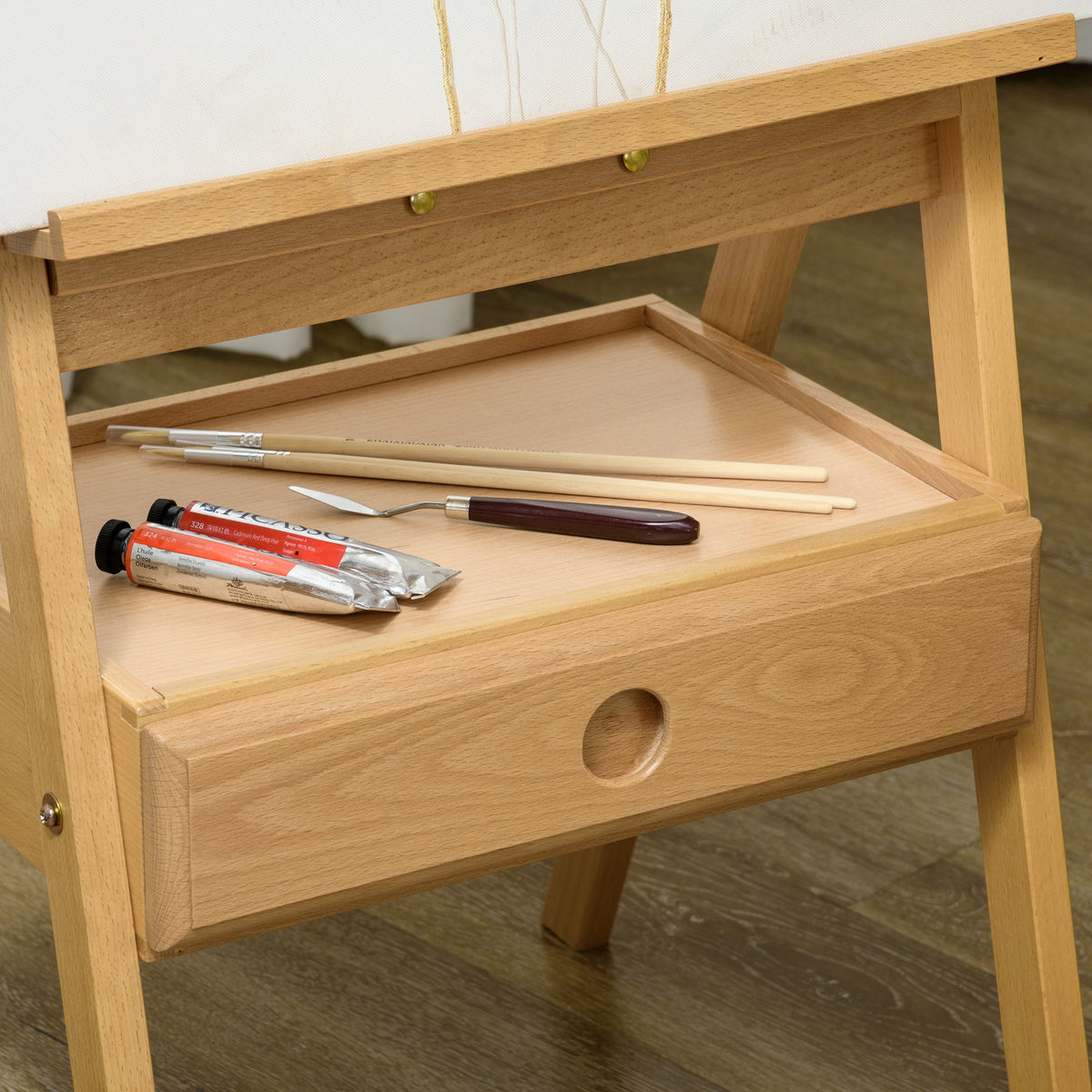 Beech wood artist easel with drawer
