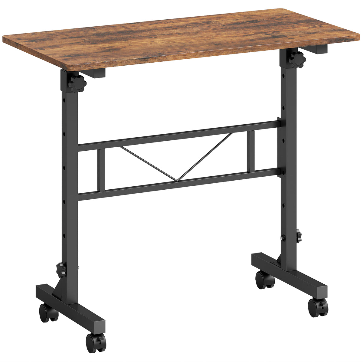 Height-adjustable desk on wheels