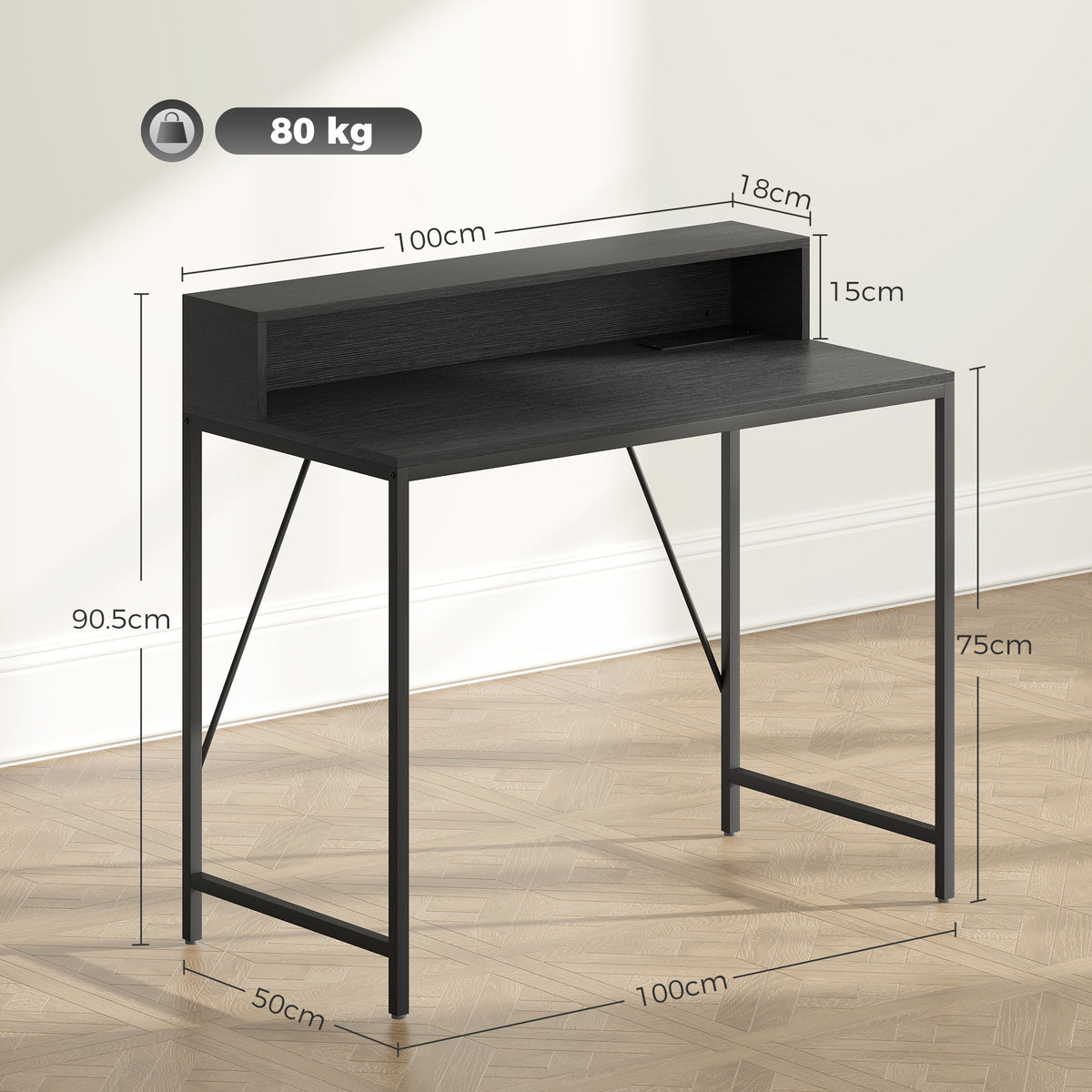 LED Computer Desk with Power Outlets