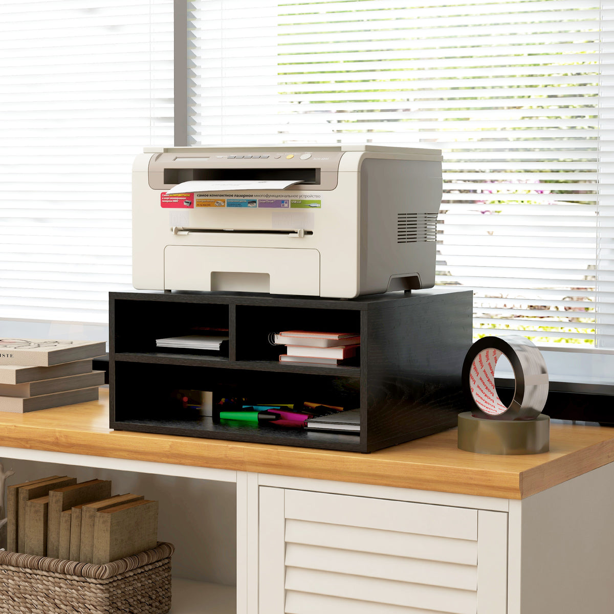 Printer and monitor stand, black - view 4