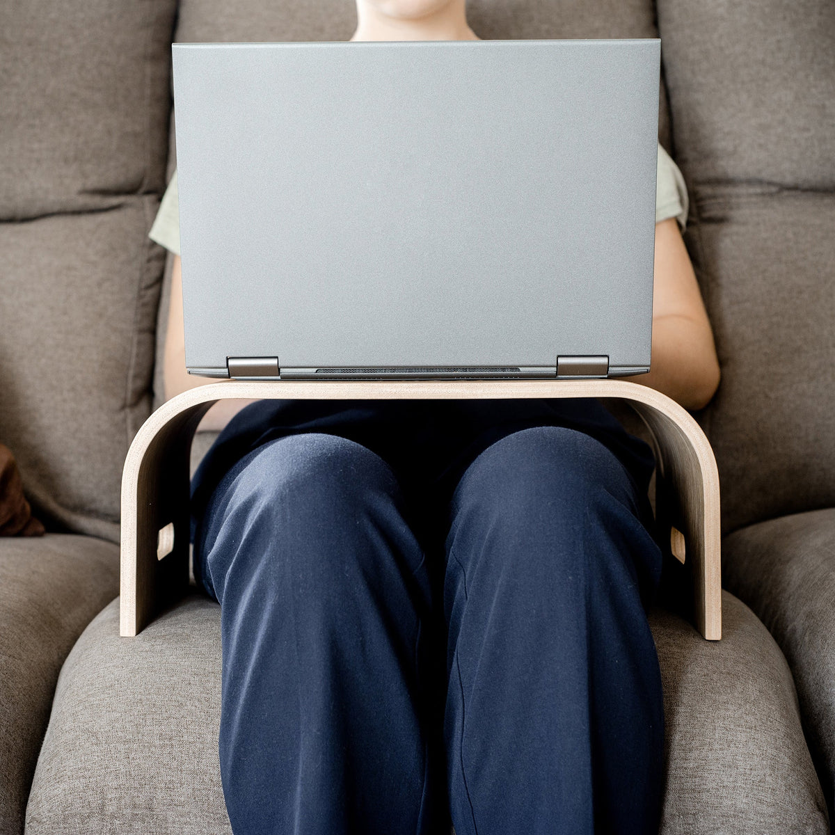 Wooden Laptop Tray - Portable Lap Desk with Ventilation-4