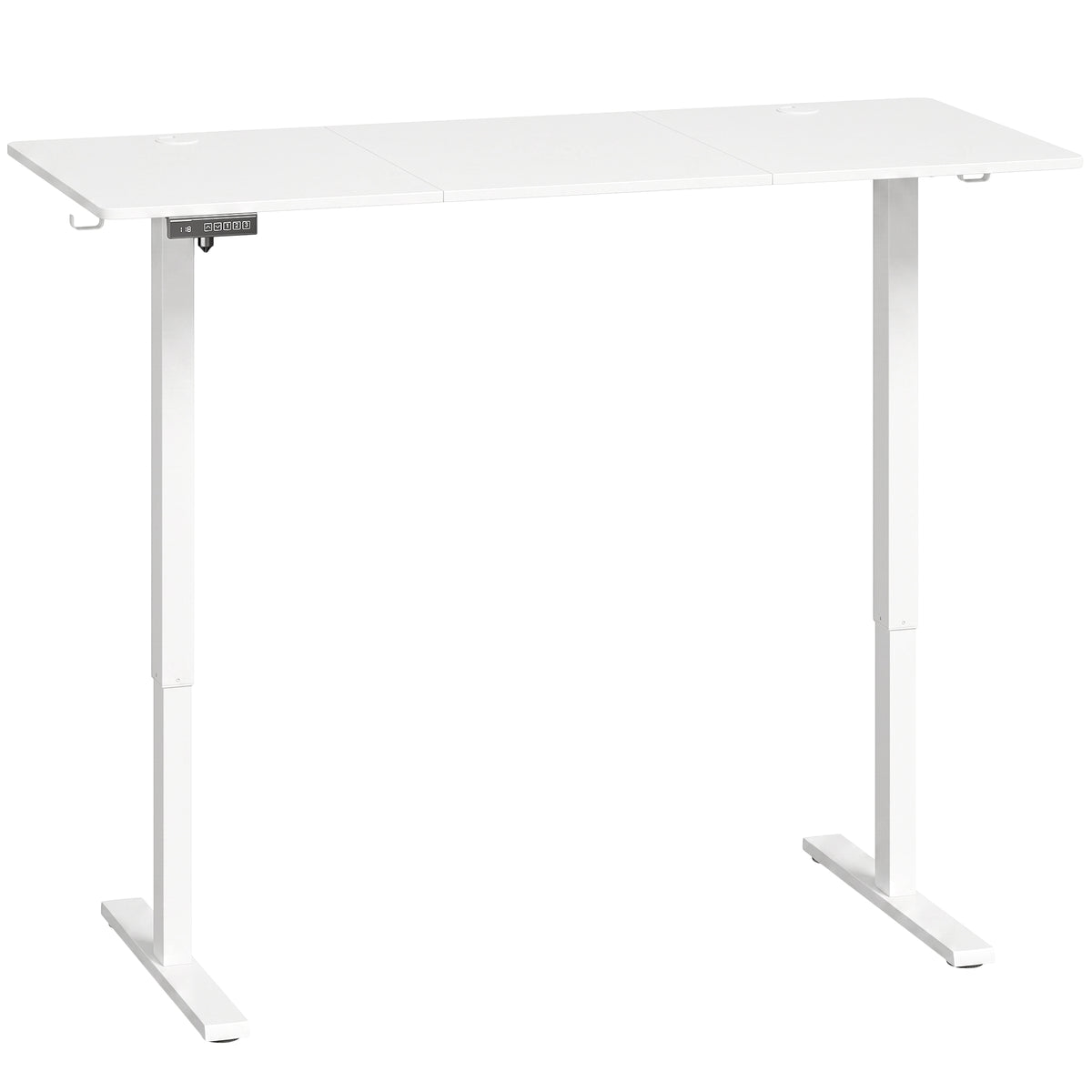 White electric standing desk with memory control