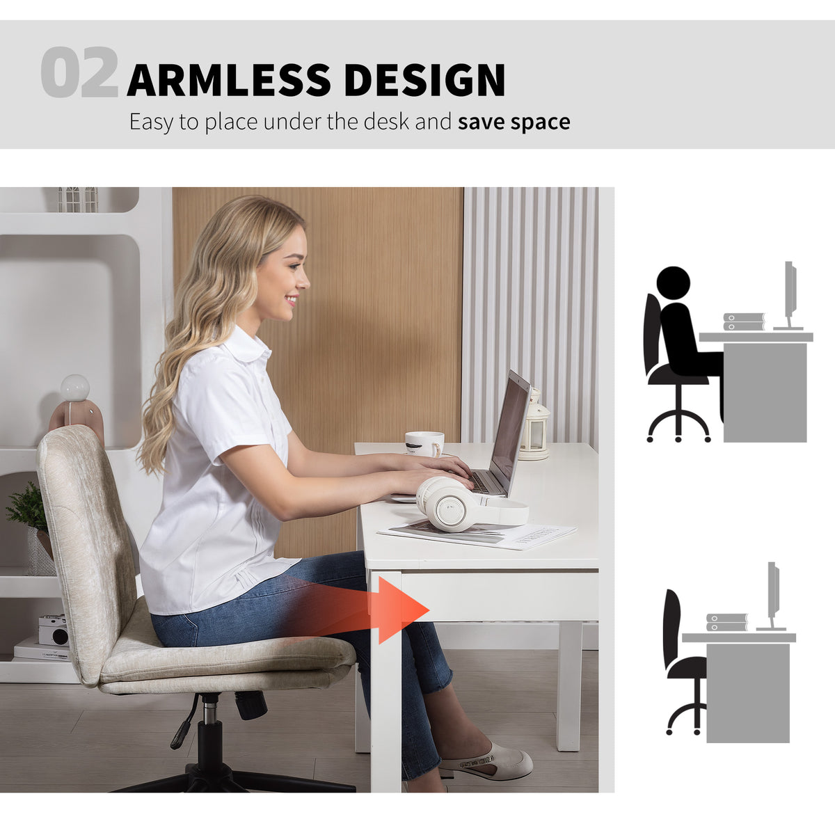 Criss-Cross Desk Chair on Wheels