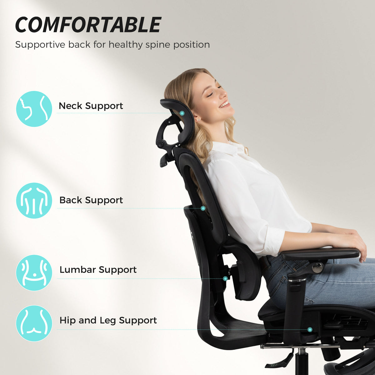 Black high-back fully adjustable ergonomic mesh office chair