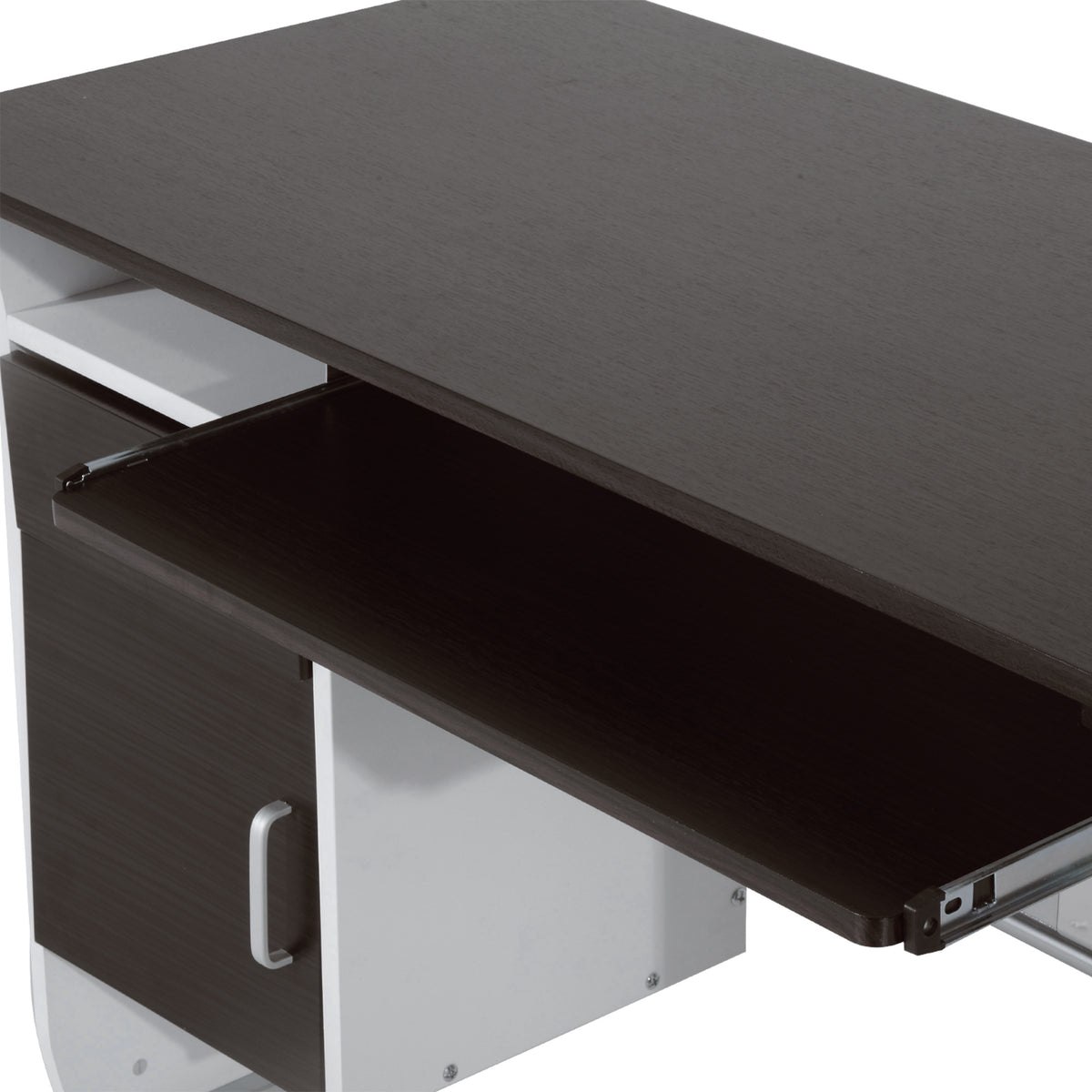 Compact walnut computer desk with keyboard tray, 100cm, photo 5